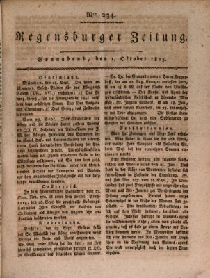 Regensburger Zeitung Samstag 1. Oktober 1825