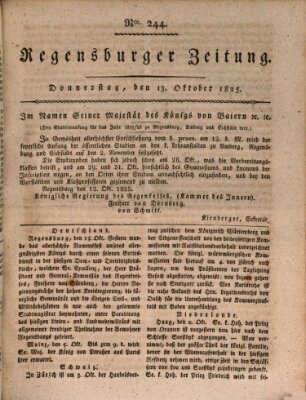 Regensburger Zeitung Donnerstag 13. Oktober 1825