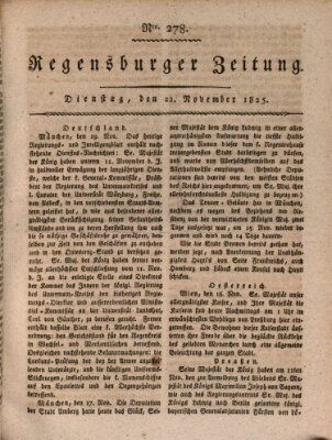 Regensburger Zeitung Dienstag 22. November 1825