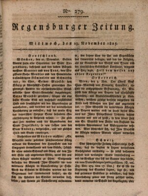 Regensburger Zeitung Mittwoch 23. November 1825