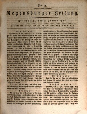 Regensburger Zeitung Dienstag 3. Januar 1826