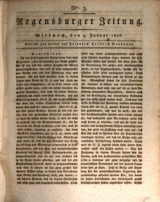 Regensburger Zeitung Mittwoch 4. Januar 1826