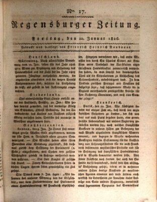 Regensburger Zeitung Freitag 20. Januar 1826