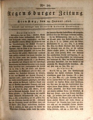 Regensburger Zeitung Dienstag 24. Januar 1826