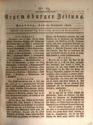 Regensburger Zeitung Freitag 27. Januar 1826