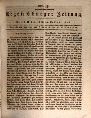 Regensburger Zeitung Dienstag 14. Februar 1826