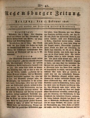 Regensburger Zeitung Freitag 17. Februar 1826