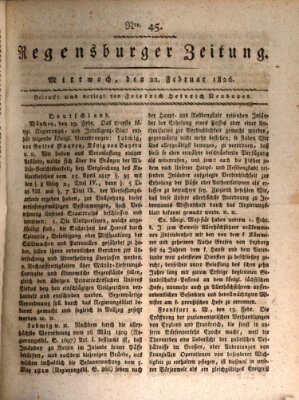 Regensburger Zeitung Mittwoch 22. Februar 1826