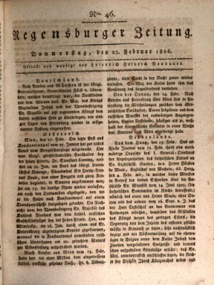 Regensburger Zeitung Donnerstag 23. Februar 1826