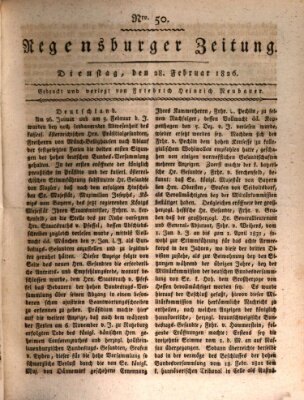 Regensburger Zeitung Dienstag 28. Februar 1826