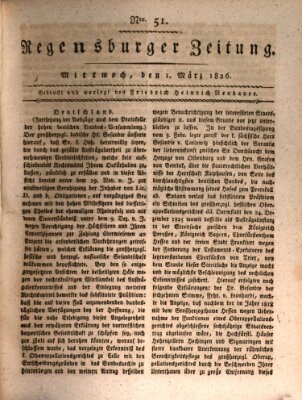 Regensburger Zeitung Mittwoch 1. März 1826