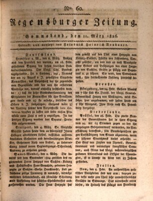 Regensburger Zeitung Samstag 11. März 1826