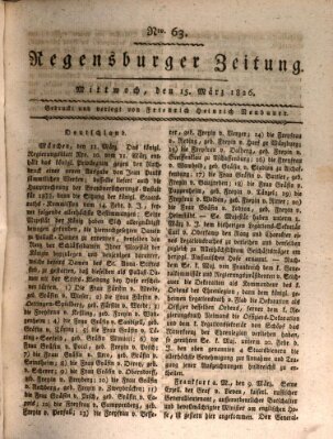 Regensburger Zeitung Mittwoch 15. März 1826