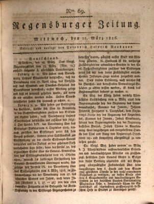 Regensburger Zeitung Mittwoch 22. März 1826