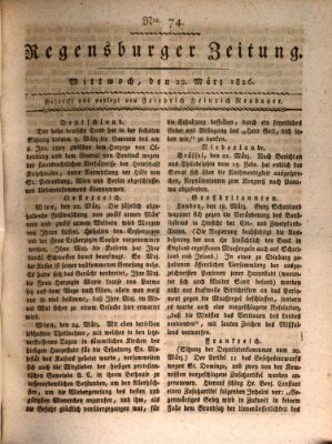 Regensburger Zeitung Mittwoch 29. März 1826