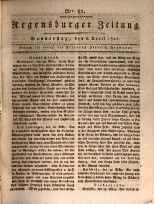 Regensburger Zeitung Donnerstag 6. April 1826