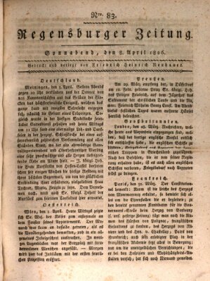 Regensburger Zeitung Samstag 8. April 1826