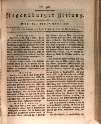 Regensburger Zeitung Montag 17. April 1826