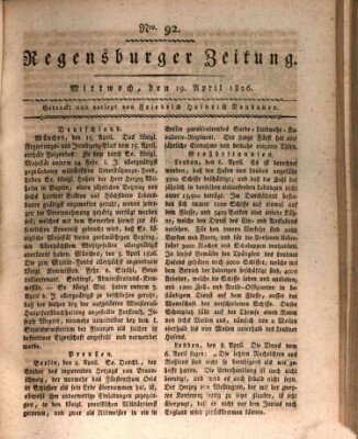 Regensburger Zeitung Mittwoch 19. April 1826