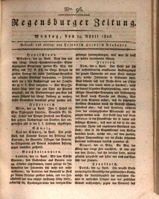 Regensburger Zeitung Montag 24. April 1826