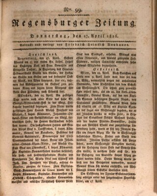 Regensburger Zeitung Donnerstag 27. April 1826