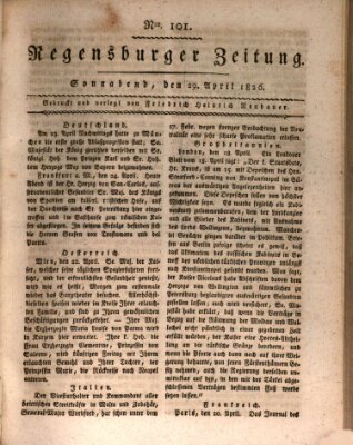 Regensburger Zeitung Samstag 29. April 1826