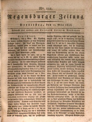 Regensburger Zeitung Donnerstag 11. Mai 1826