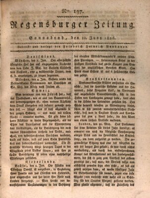 Regensburger Zeitung Samstag 10. Juni 1826