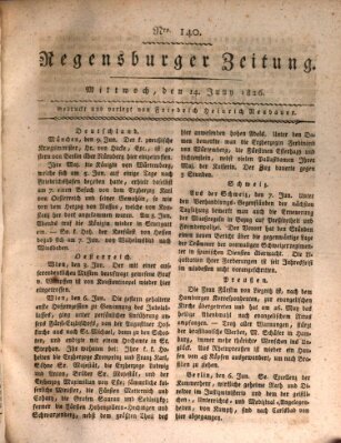 Regensburger Zeitung Mittwoch 14. Juni 1826