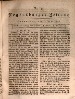 Regensburger Zeitung Donnerstag 15. Juni 1826