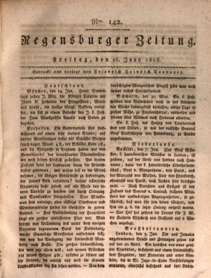 Regensburger Zeitung Freitag 16. Juni 1826