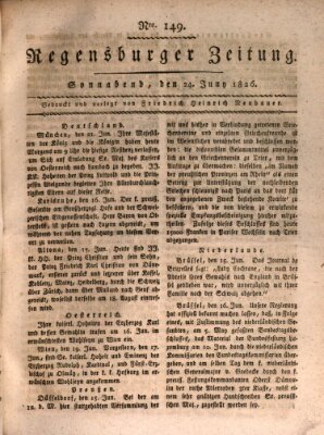 Regensburger Zeitung Samstag 24. Juni 1826