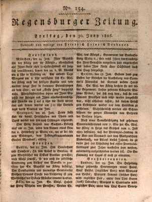 Regensburger Zeitung Freitag 30. Juni 1826