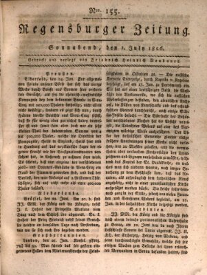 Regensburger Zeitung Samstag 1. Juli 1826