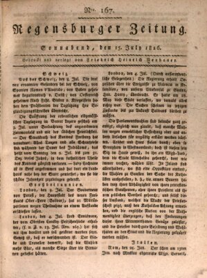 Regensburger Zeitung Samstag 15. Juli 1826