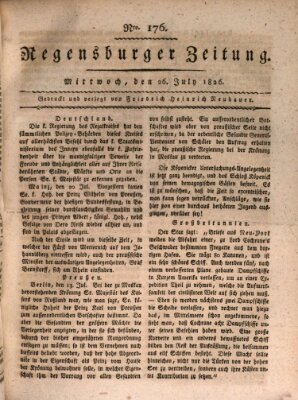 Regensburger Zeitung Mittwoch 26. Juli 1826