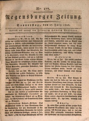 Regensburger Zeitung Donnerstag 27. Juli 1826