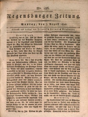 Regensburger Zeitung Montag 7. August 1826