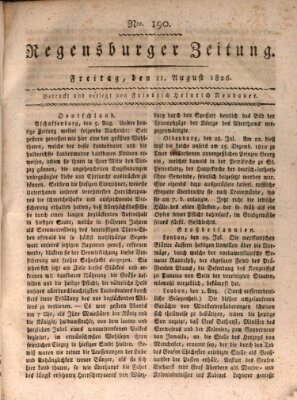 Regensburger Zeitung Freitag 11. August 1826