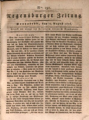 Regensburger Zeitung Samstag 12. August 1826