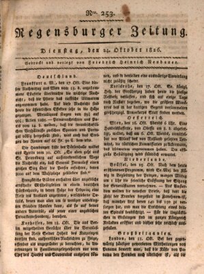 Regensburger Zeitung Dienstag 24. Oktober 1826