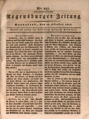 Regensburger Zeitung Samstag 28. Oktober 1826