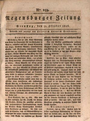 Regensburger Zeitung Dienstag 31. Oktober 1826