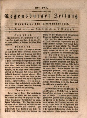 Regensburger Zeitung Dienstag 14. November 1826