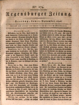 Regensburger Zeitung Freitag 17. November 1826