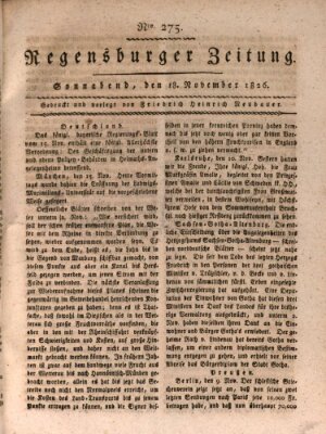 Regensburger Zeitung Samstag 18. November 1826