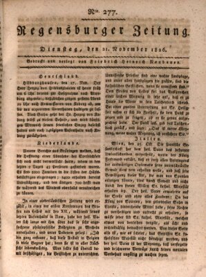 Regensburger Zeitung Dienstag 21. November 1826