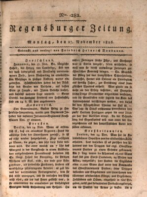 Regensburger Zeitung Montag 27. November 1826