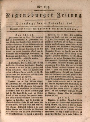 Regensburger Zeitung Dienstag 28. November 1826