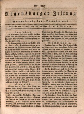 Regensburger Zeitung Samstag 2. Dezember 1826